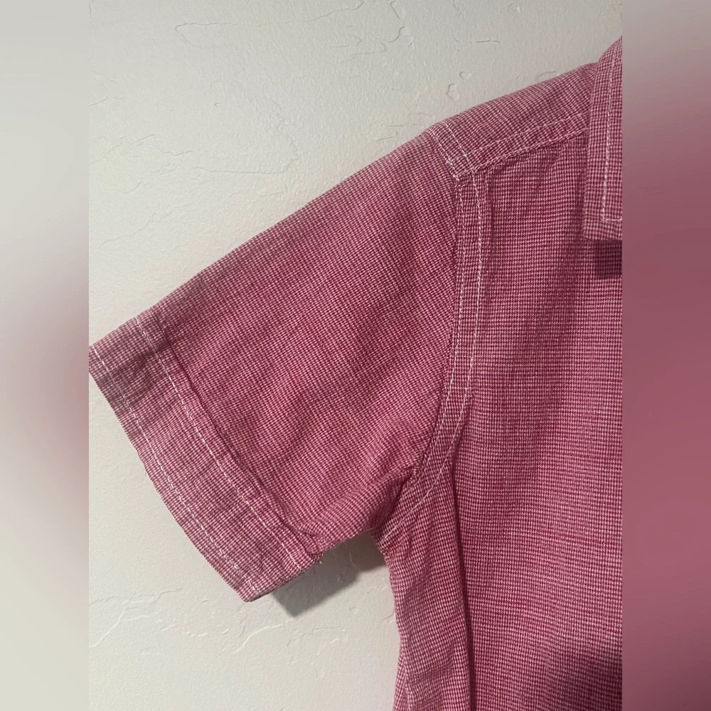Wrangler Boys Red Short Sleeve Button-Up Shirt & Light Denim Pants Size XS (4/5)